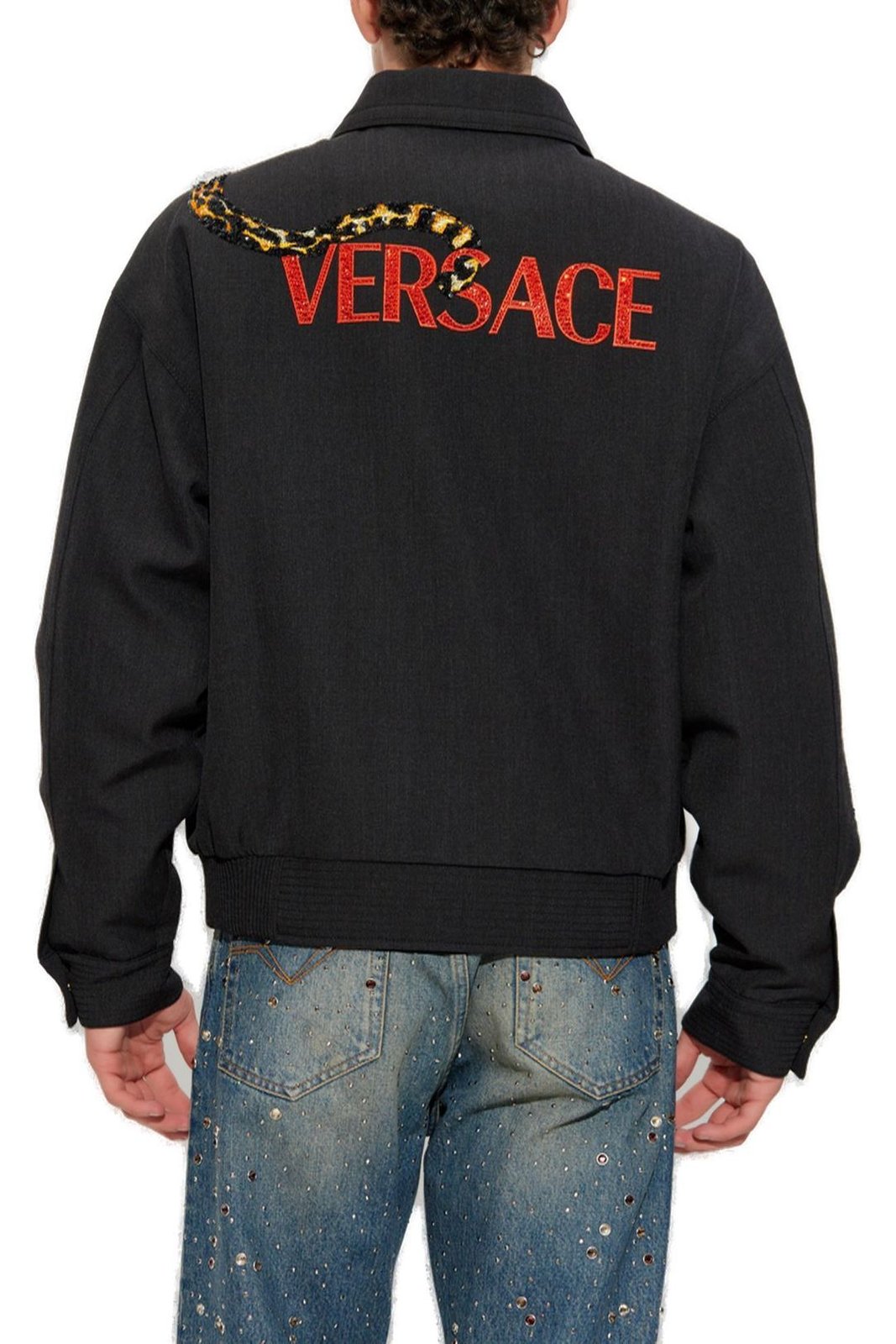 ゆうき様【新品】VERSACE JEANS COUTUREスタッズ付きジャケット Shop Versace Pattern-Embellished Zipped Jacket on Sale at