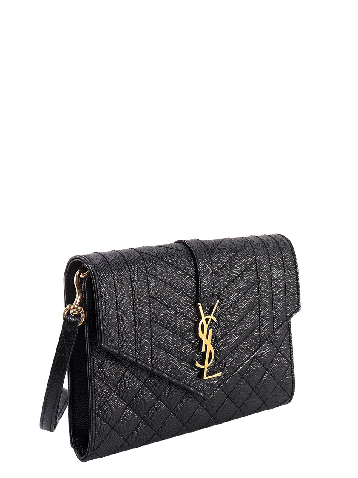 Saint Laurent Logo Plaque Envelope Clutch Bag