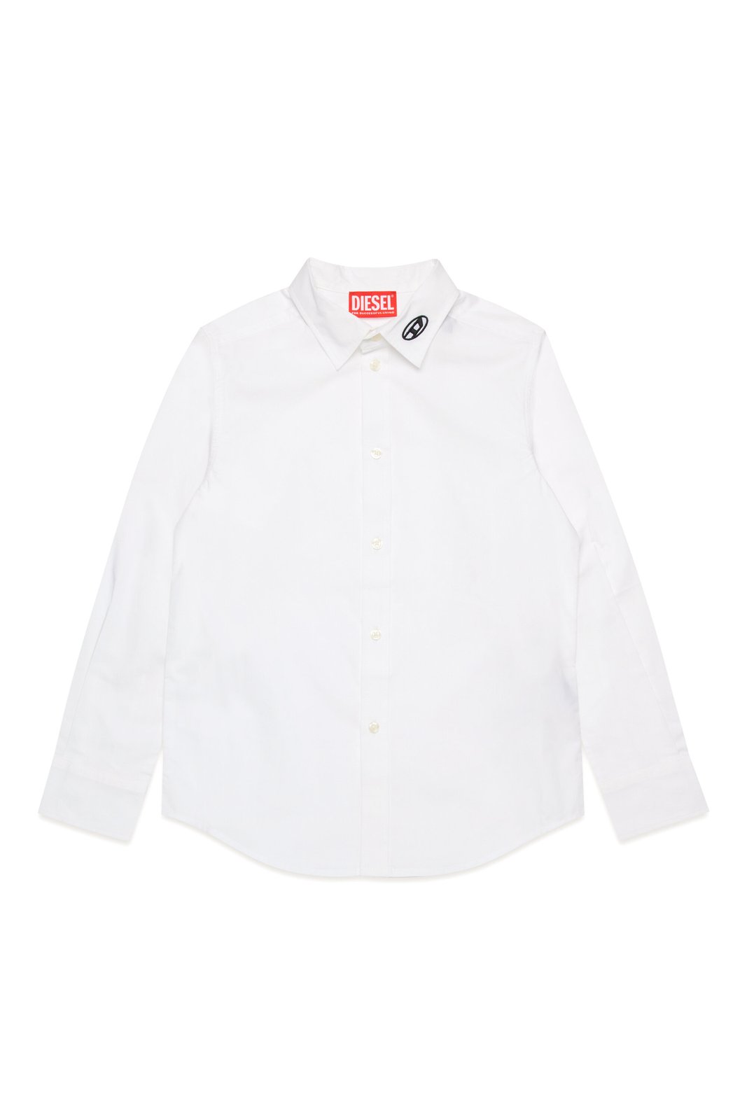Diesel Kids Oval-D Logo Embroidered Long-Sleeved Shirt