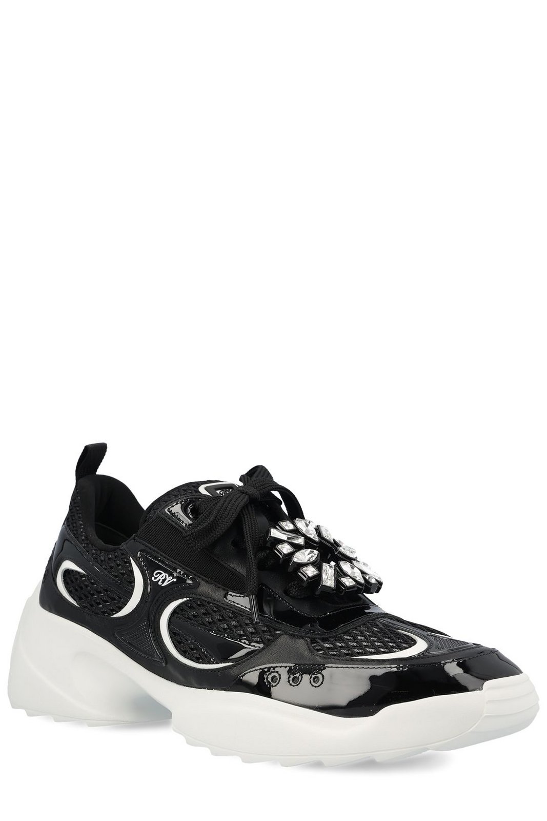 Roger Vivier Embellished Lace-Up Sneakers