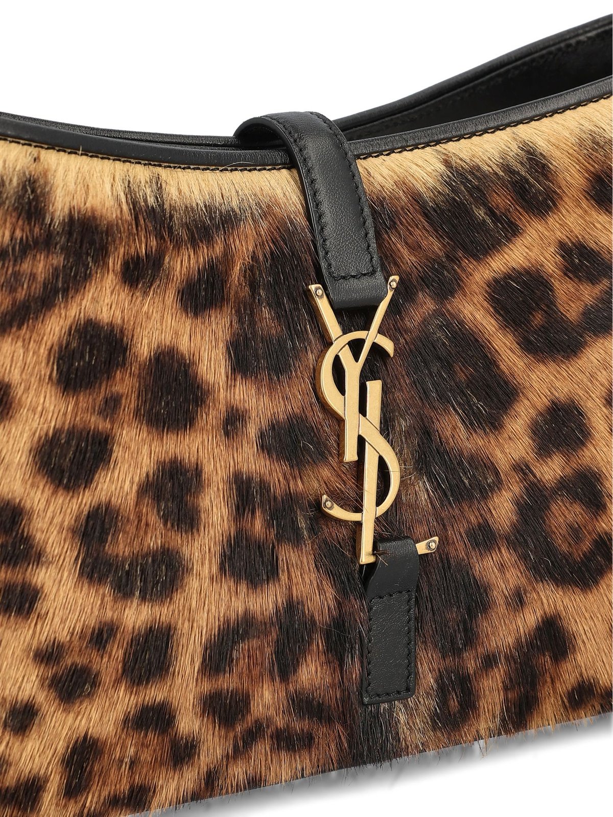 Saint Laurent Leopard Patterned Logo Plaque Tote Bag