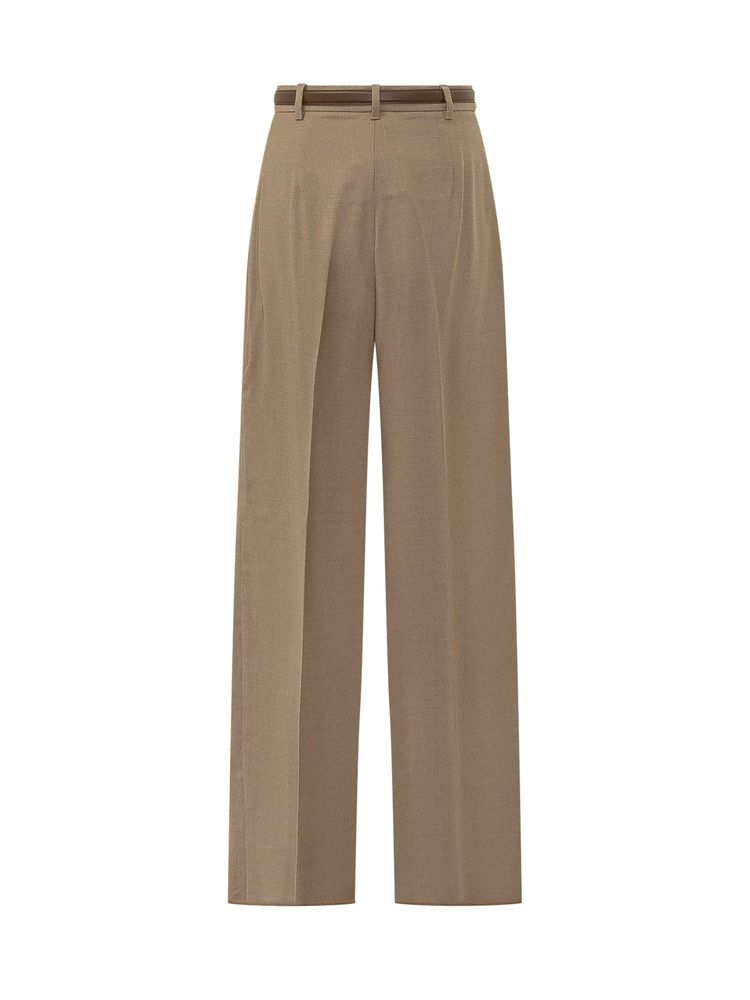 MAX MARA STUDIO 라고 플리츠 와이드 레그 팬츠