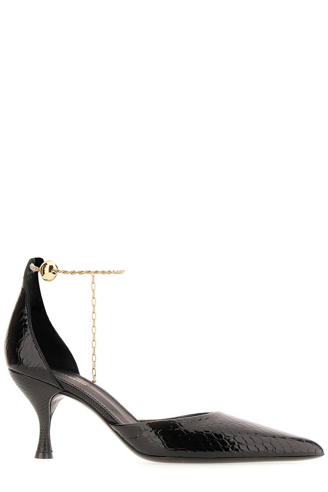 Ferragamo Chain Ankle Strap Pumps