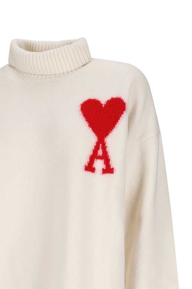 AMI Paris Ami de Coeur Roll Neck Knit Jumper