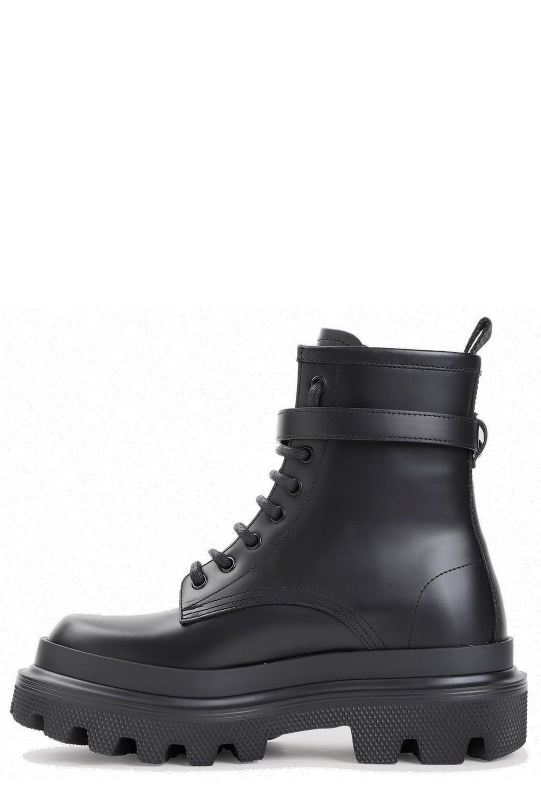 Dolce & Gabbana Logo Plaque Round Toe Ankle Boots