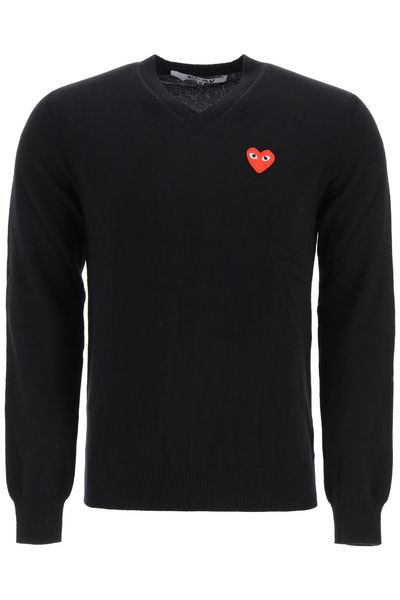 Heart Patch V-Neck Pullover – Cettire