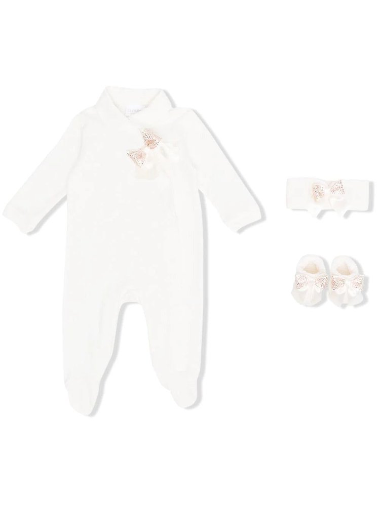 La Perla Kids 보우 디테일 롬퍼 세트