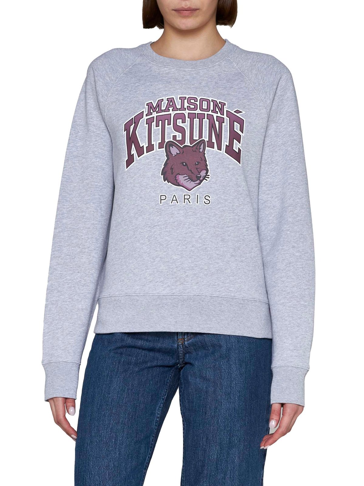 Maison Kitsuné Logo Printed Knit Jumper