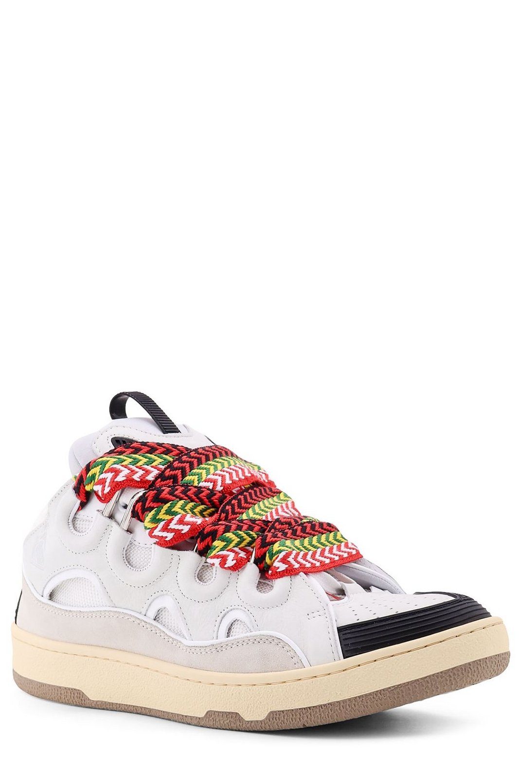 Lanvin Curb Round Toe Lace-Up Sneakers