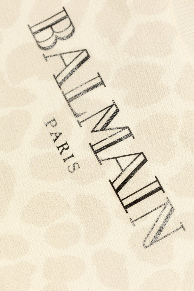 Balmain Kids 로고 프린트 크롭 스웨트셔츠