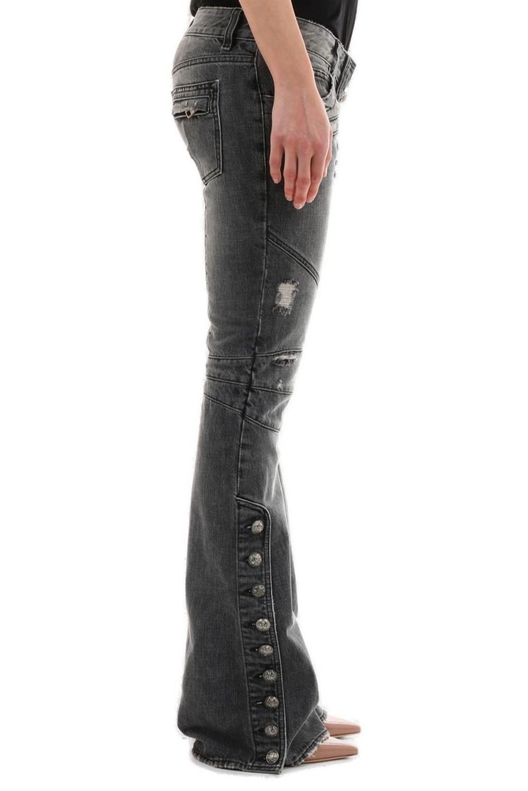 Balmain Distressed Flared Jeans