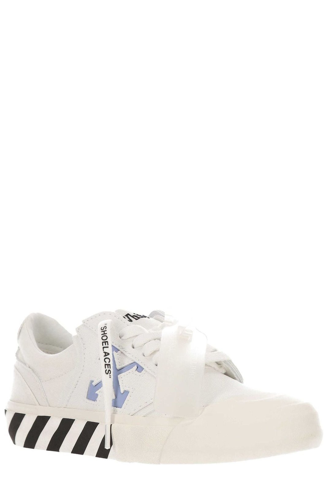 Off-White Round Toe Lace-Up Sneakers