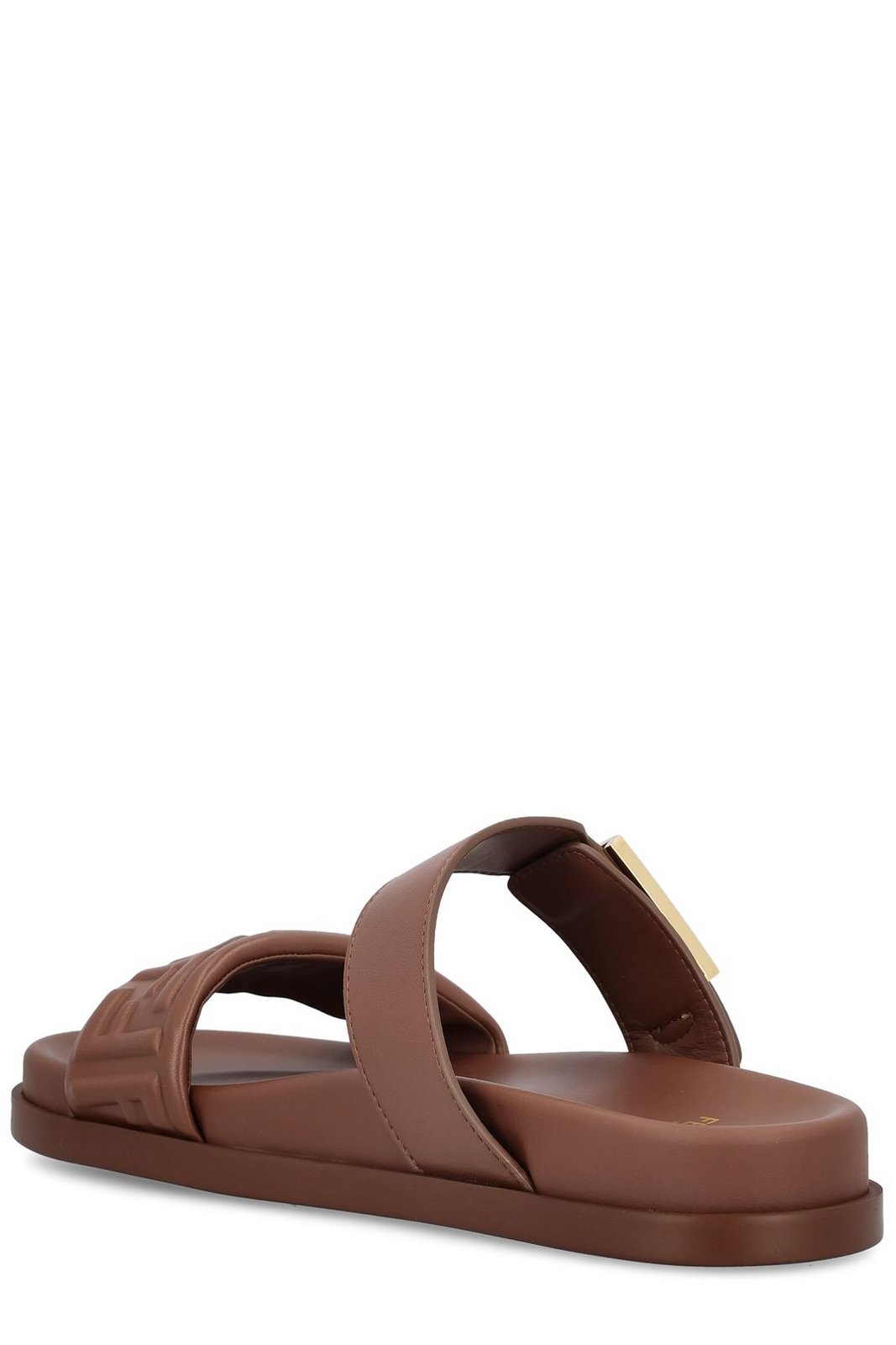 Fendi Feel FF Embossed Double Band Sandals