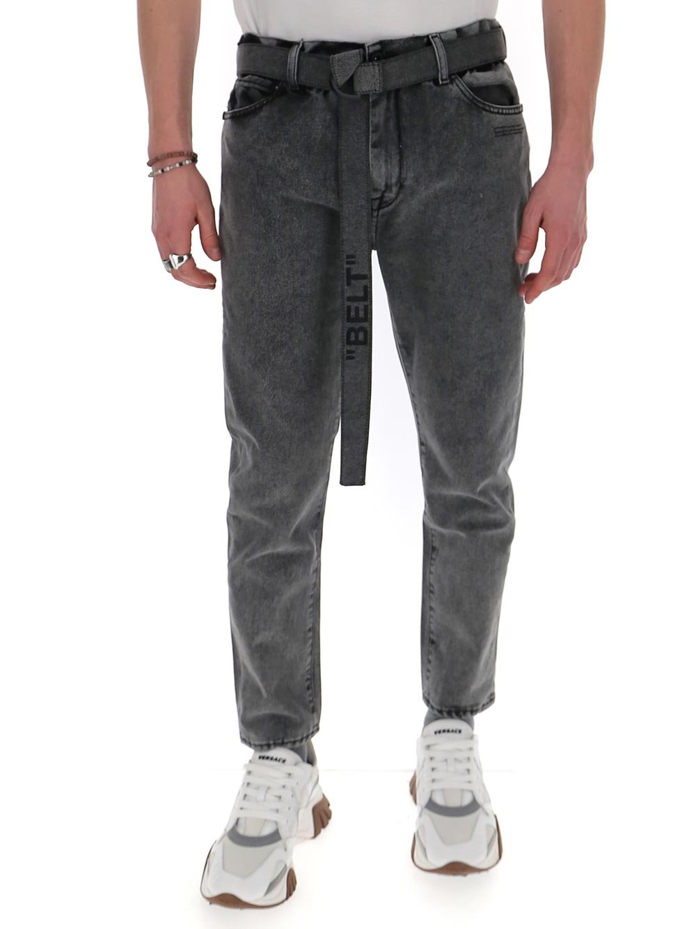 Off-White Belted Slim Leg Jeans – Cettire