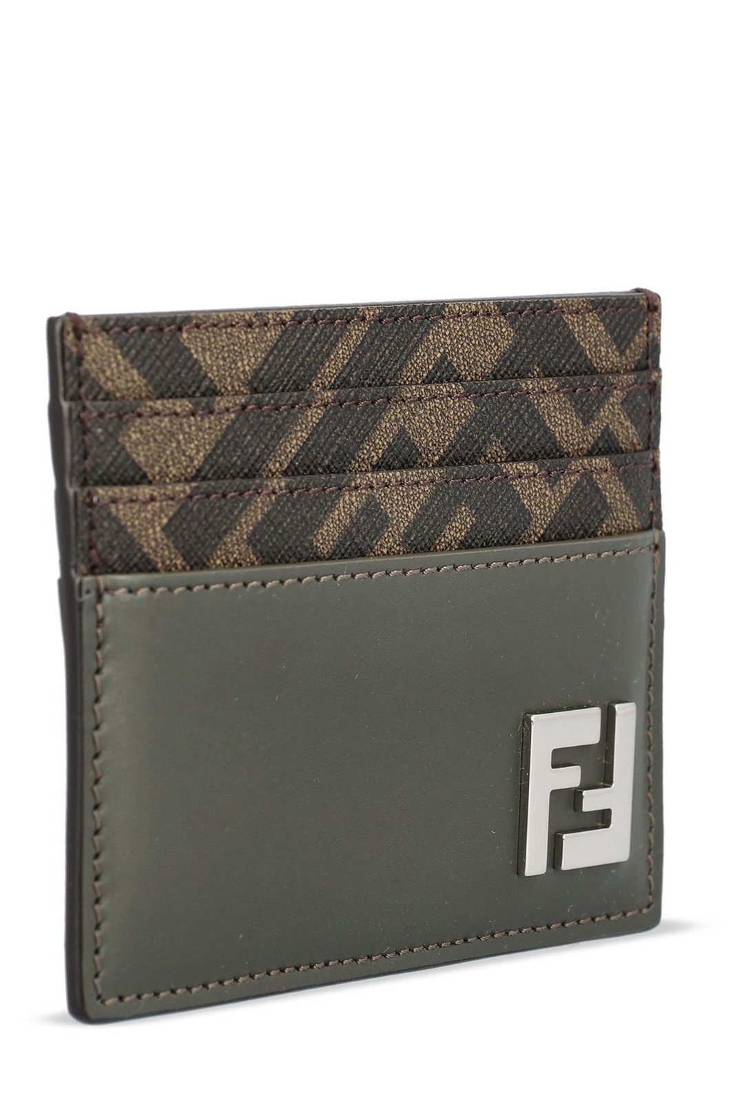 Fendi FF Logo Plaque Squared Card Holder