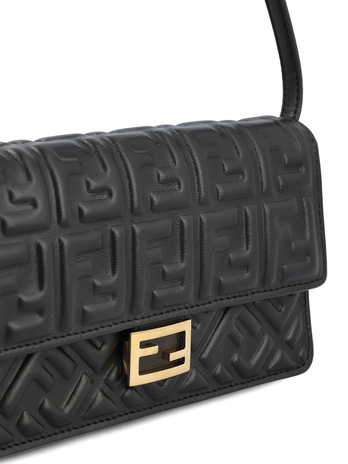 Fendi Logo Embossed Shoulder Bag