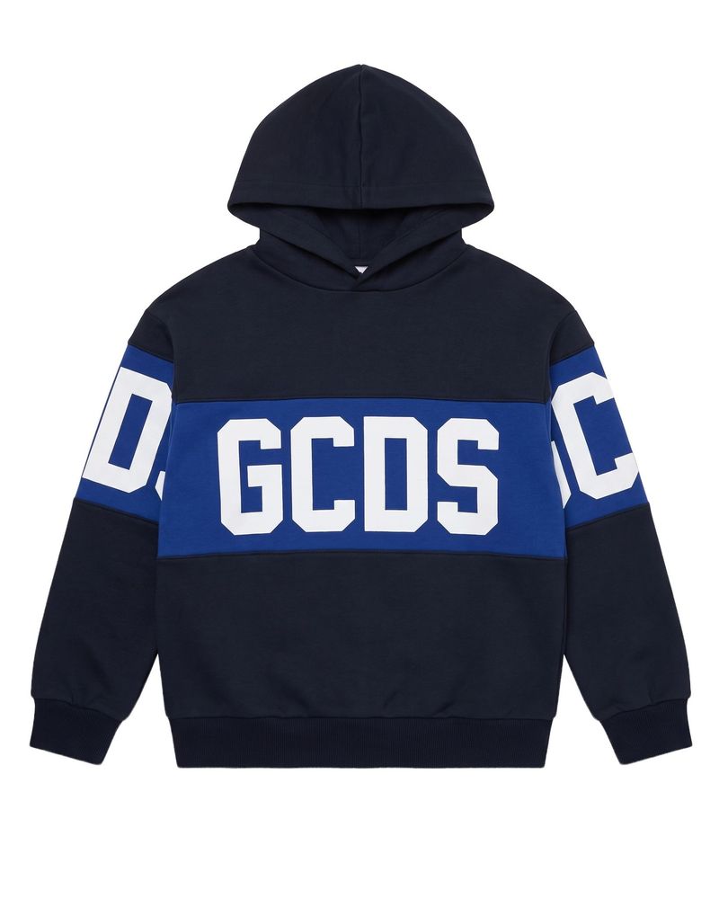 Gcds Kids 로고 프린트 긴팔 후드티