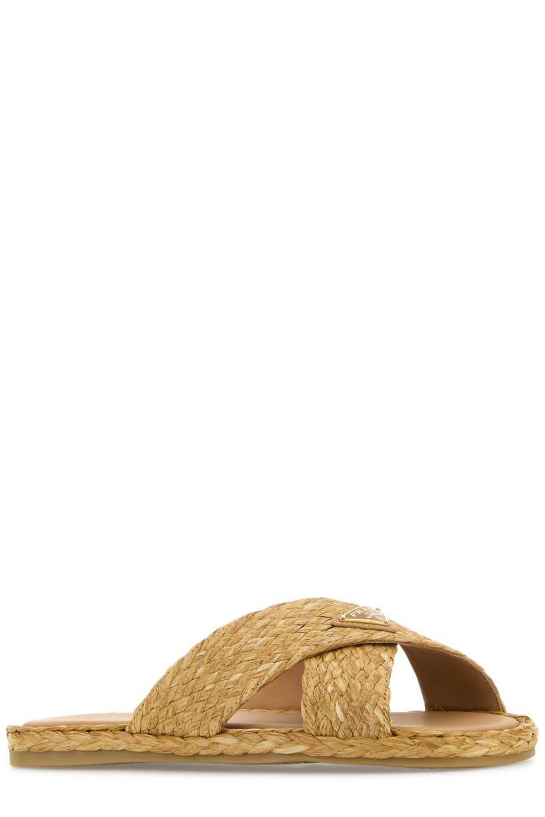 Prada Triangle-Logo Slip-On Sandals