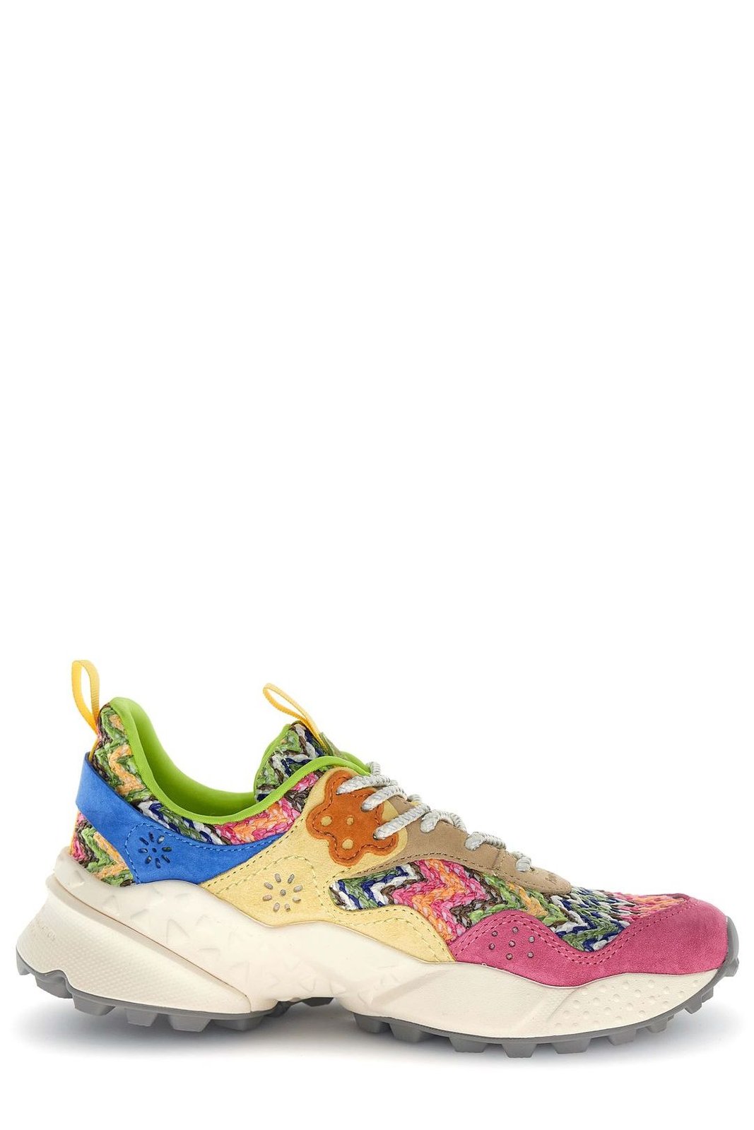 Flower Mountain Zigzag-Knit Lace-Up Sneakers – Cettire