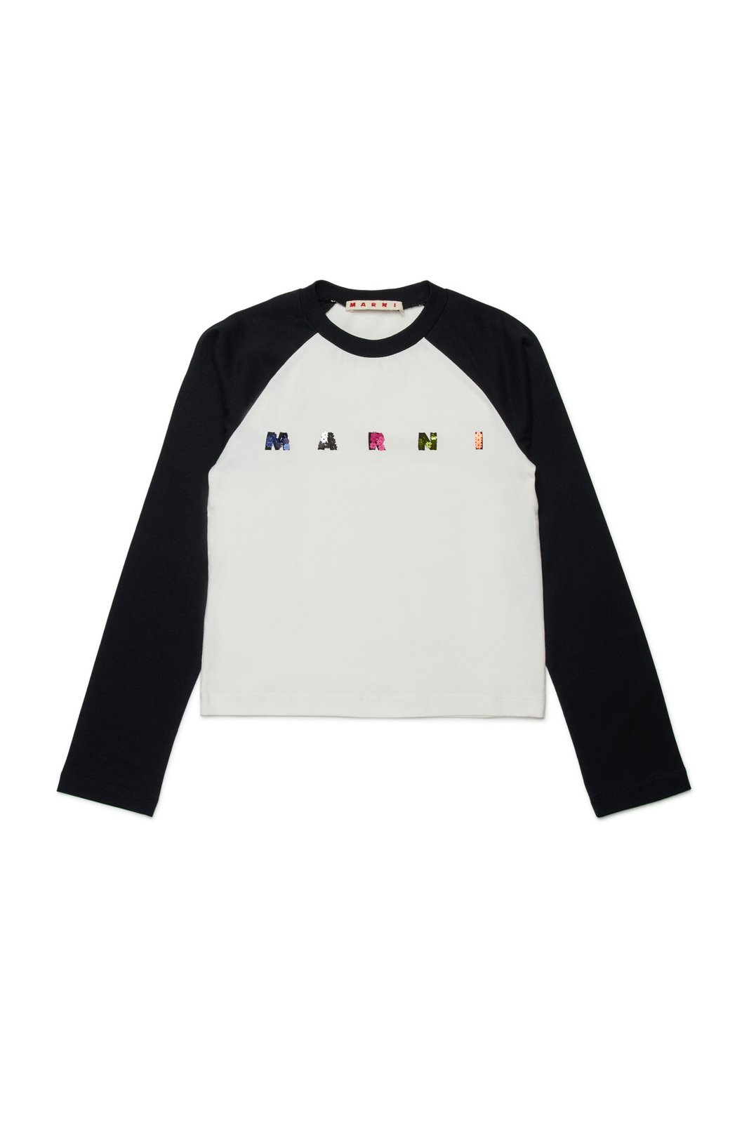 Marni Kids Logo-Embellished Two-Toned T-Shirt