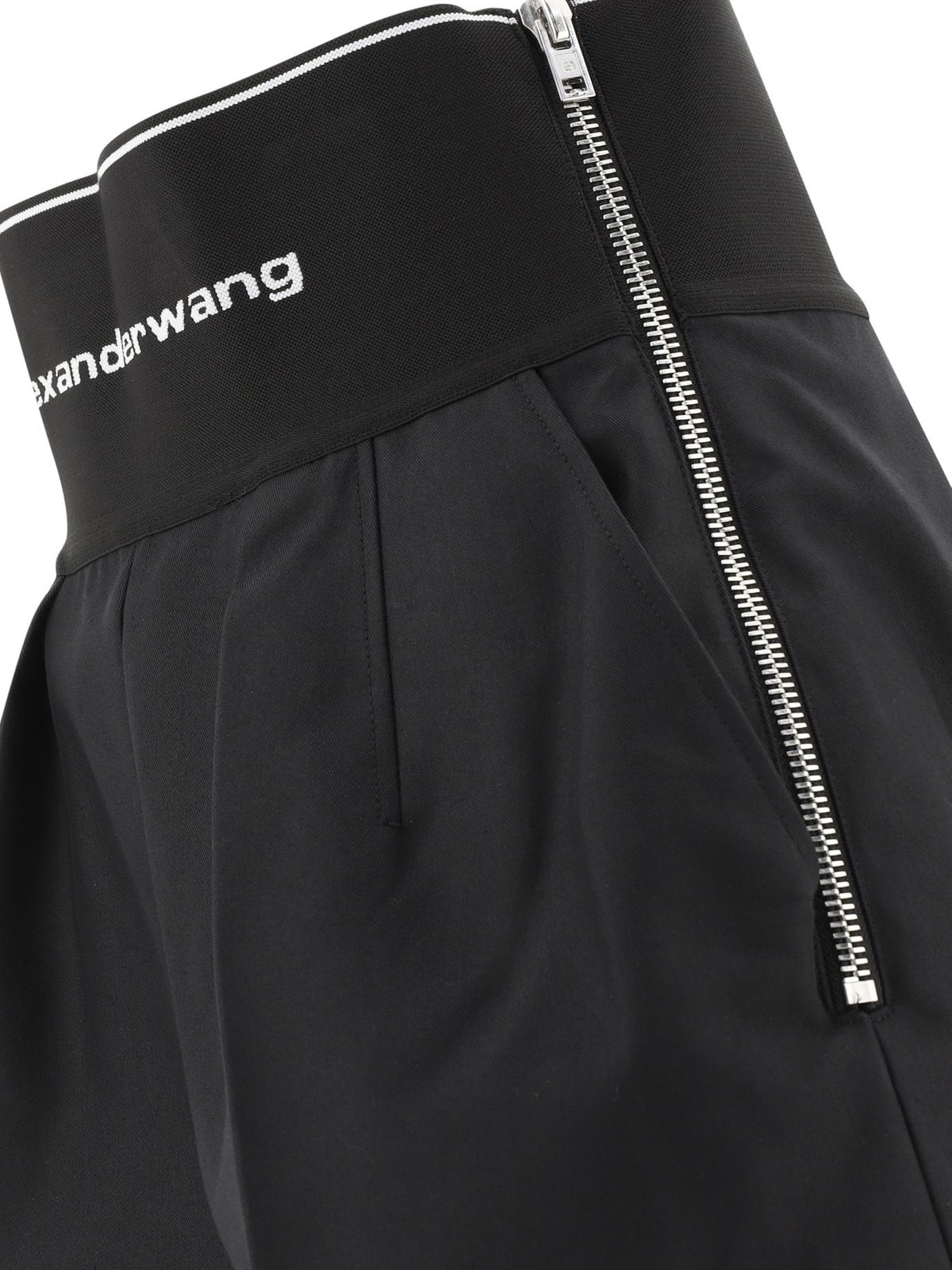 Alexander Wang Logo Waistband High-Waist Shorts