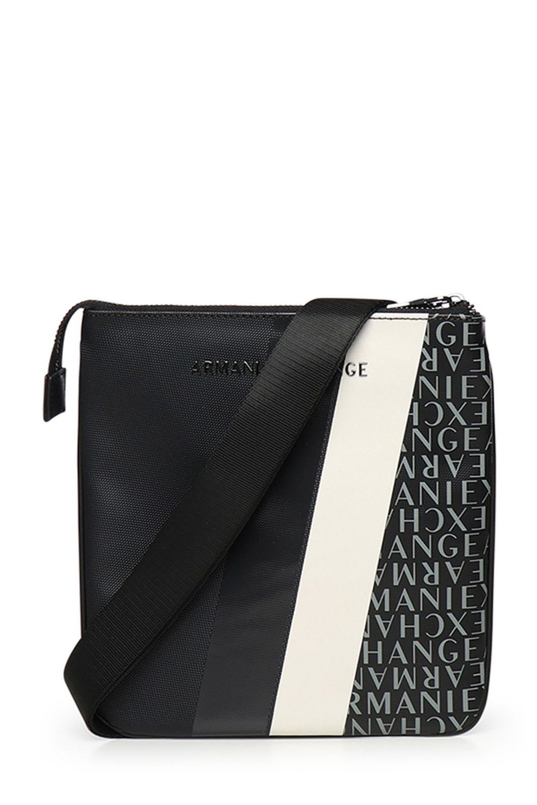 Armani Exchange Monogram Stripe Flat Shoulder Bag