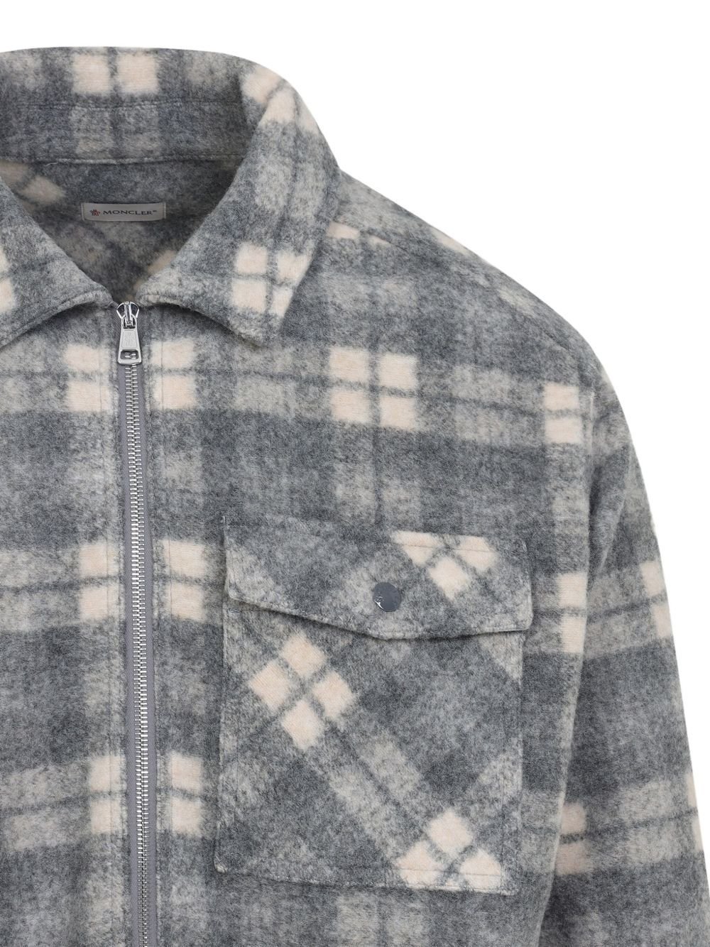Moncler Checkered Zip-Up Shirt