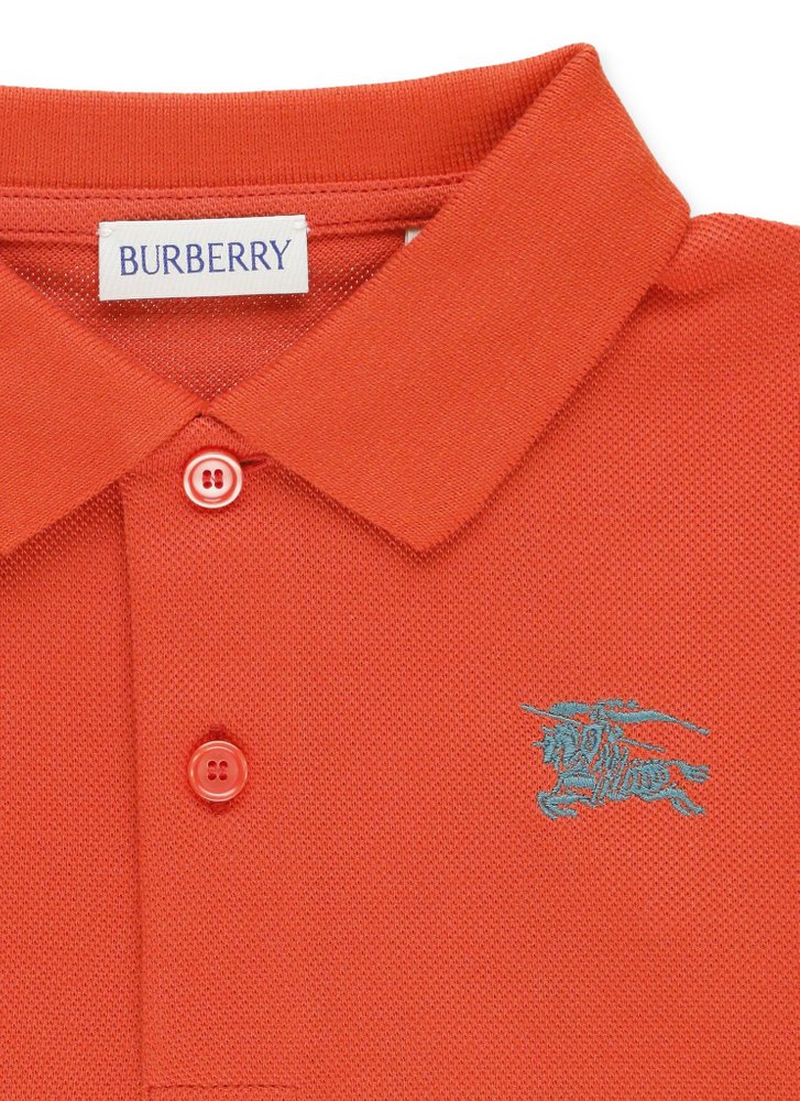 Burberry Kids Logo Embroidered Short Sleeved Polo Shirt