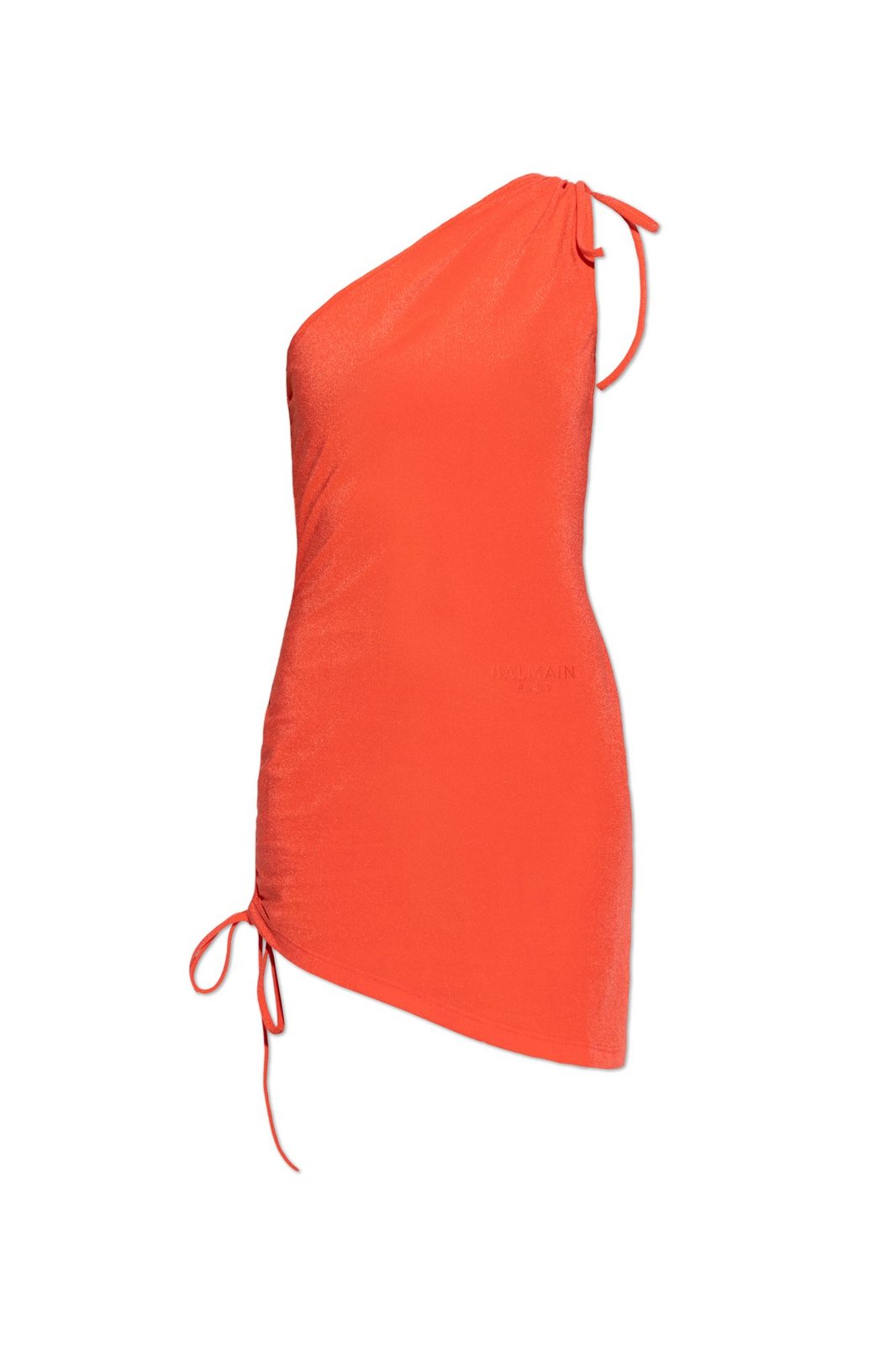 balmain orange dress Balmain Beach Dress With Embroidered Logo