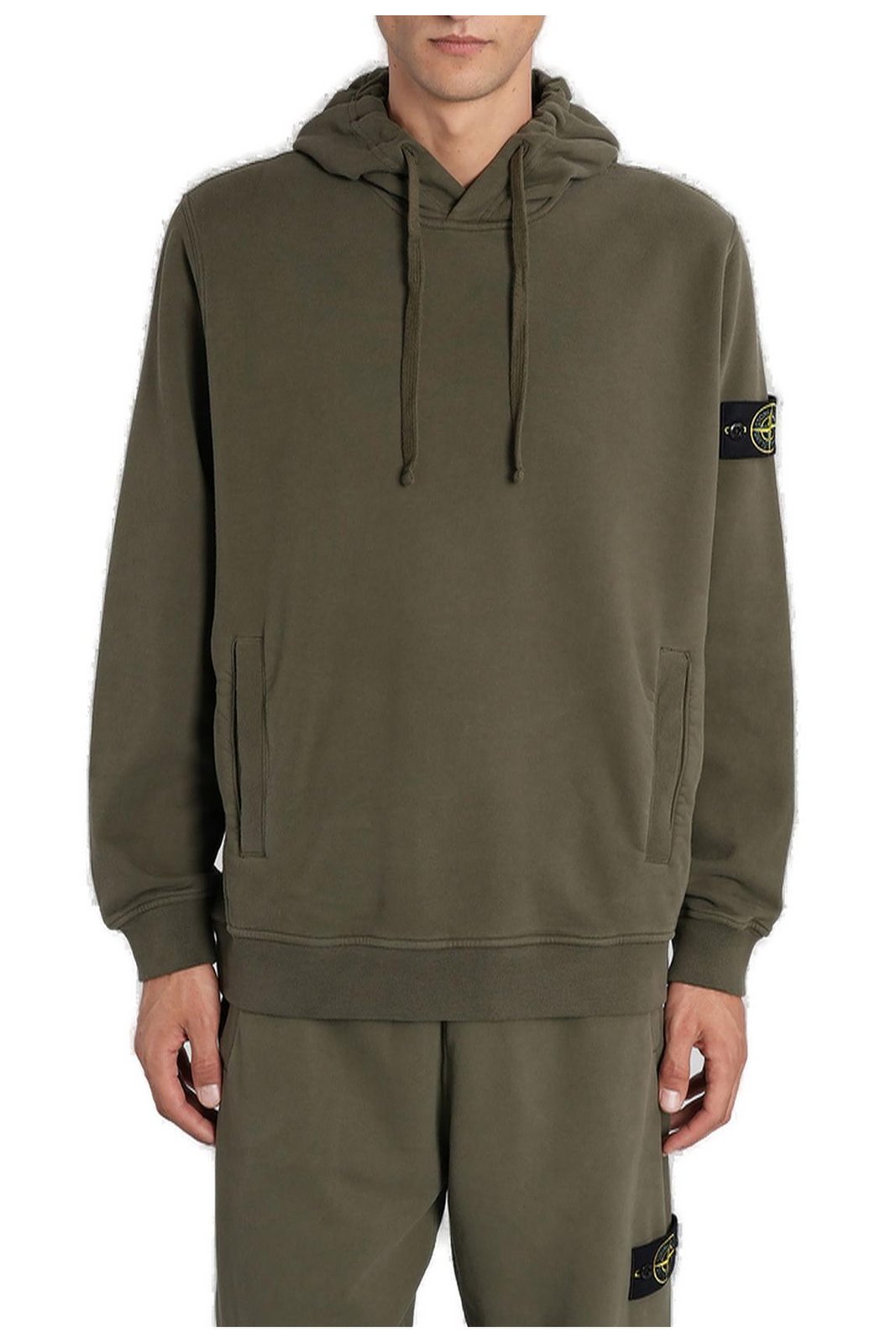 Stone Island Logo Patch Drawstring Hoodie