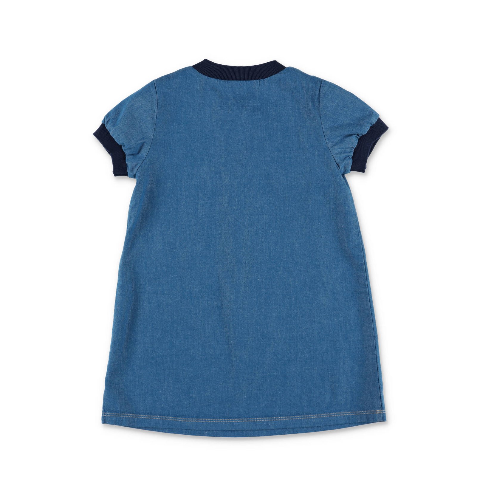Moncler Enfant Logo Patch Denim Stretched Dress