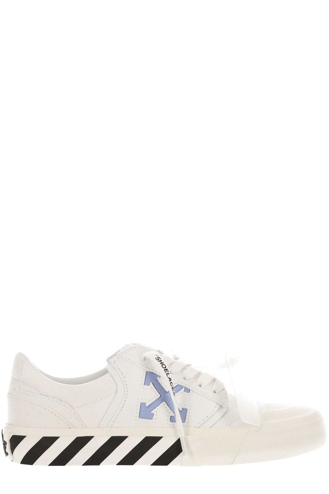 Off-White Round Toe Lace-Up Sneakers