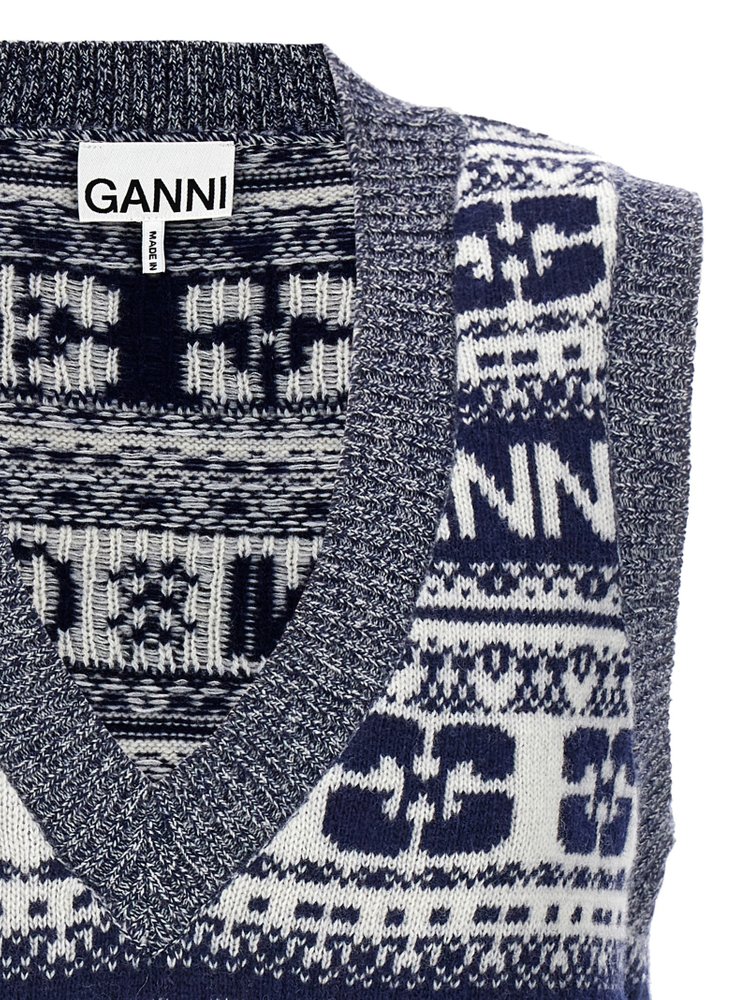 GANNI ニットVネックベスト 楽天市場】GANNI ガニー ニットベスト Soft Wool Stripe Vest