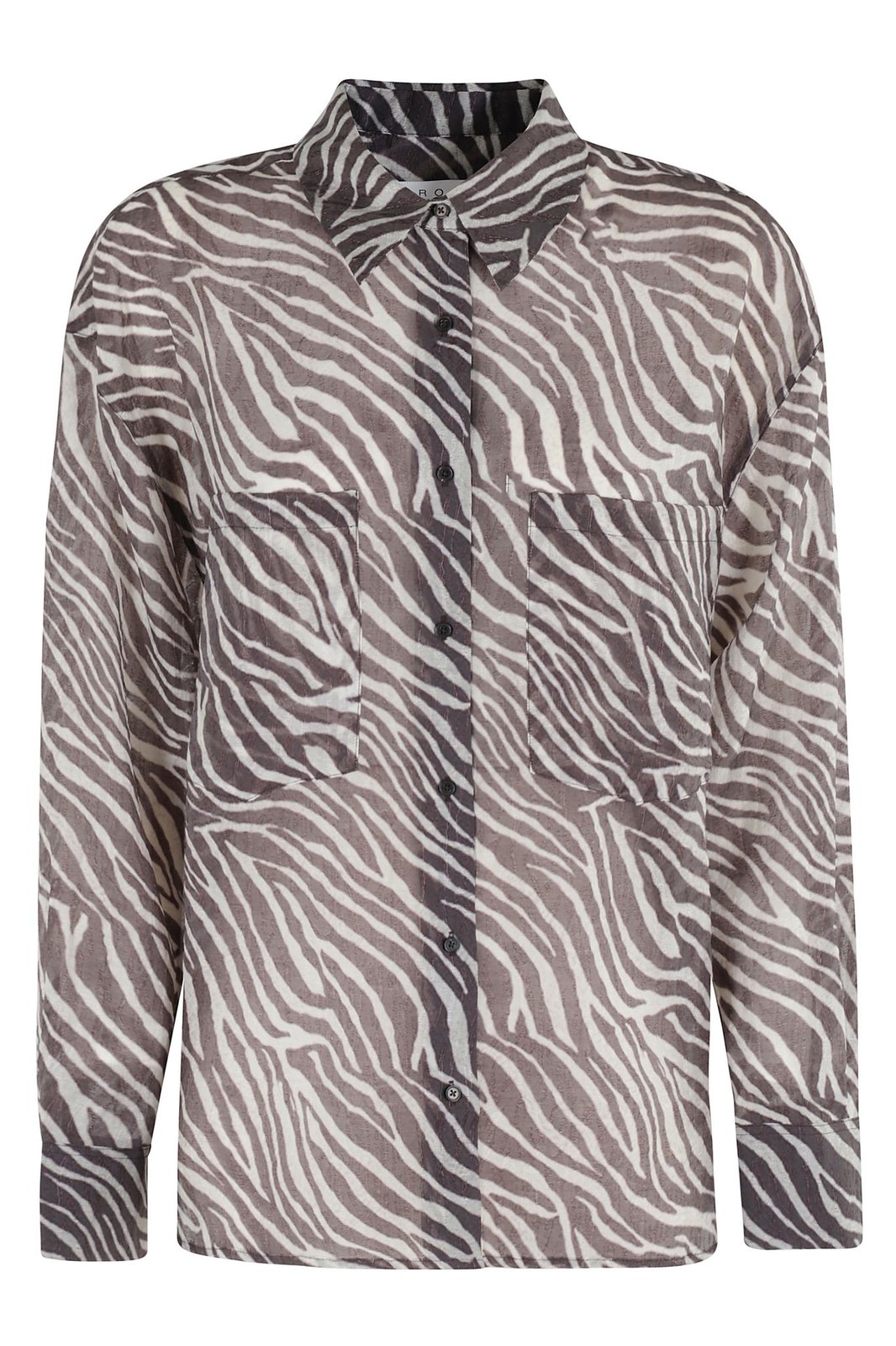 【SATIIIZ】Lofei Printed Long Sleeve IRO Iro Farri Zebra Printed Long Sleeved Shirt - Shirts