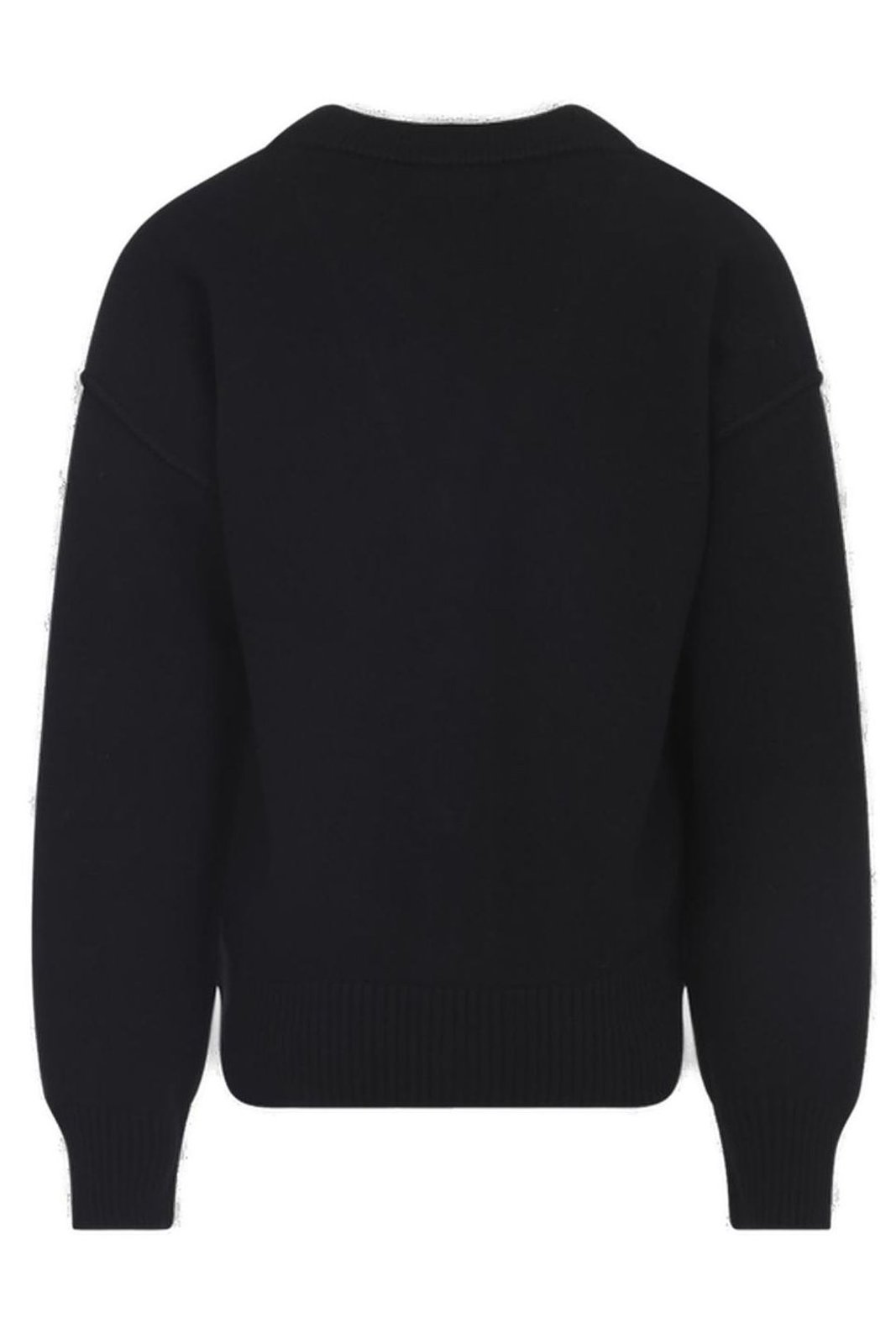 AMI Paris Ami De Coeur Logo Intarsia-Knit Buttoned Cardigan