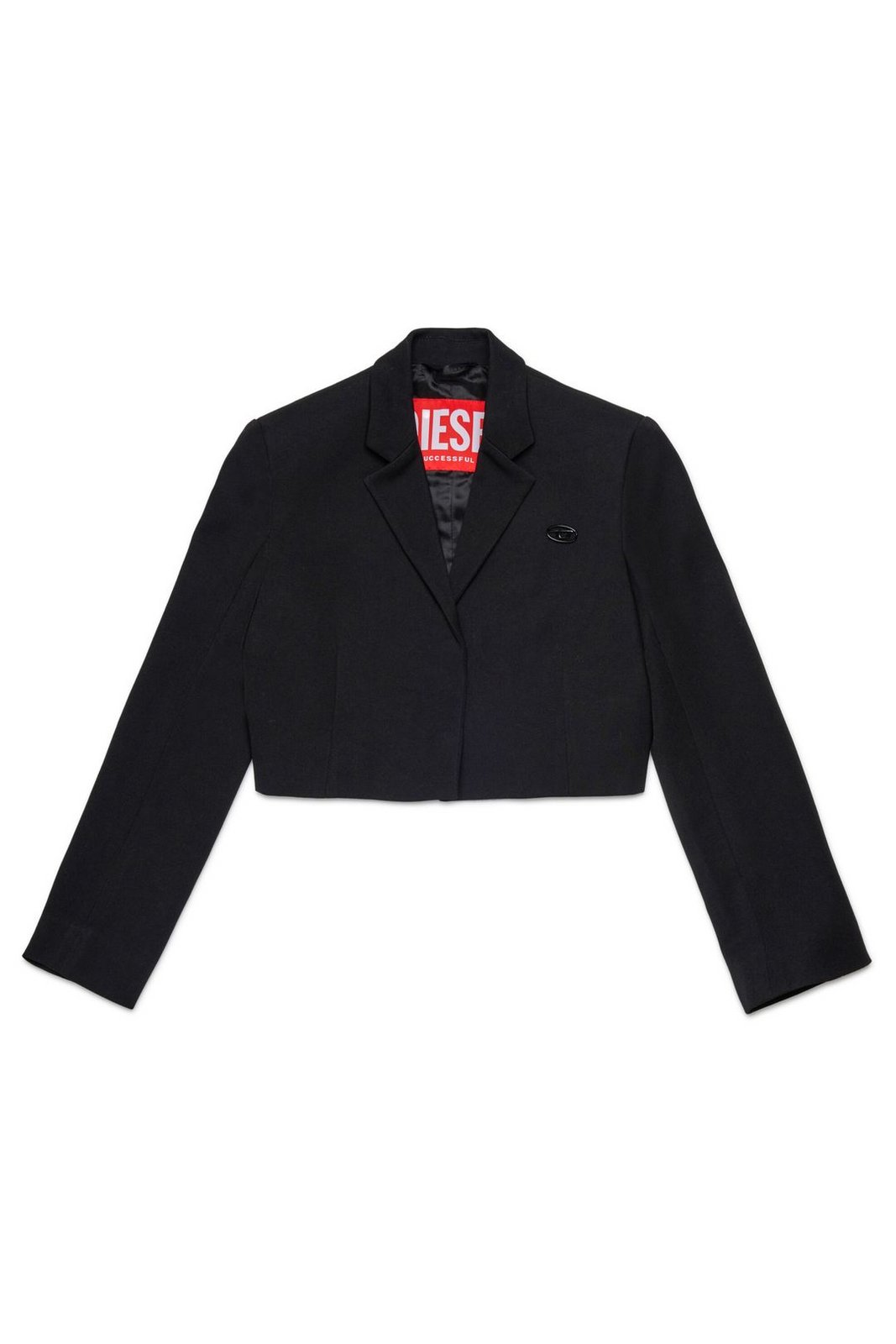 Diesel Kids Oval-D Plaque Cropped Jacket