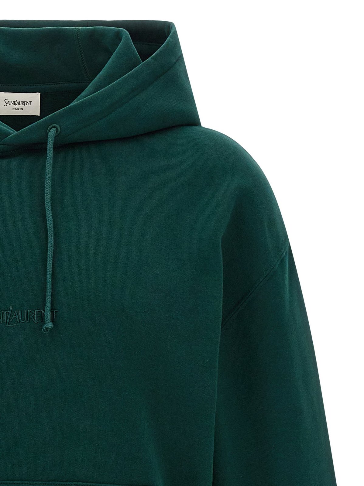 Saint Laurent Logo Embroidered Drawstring Hoodie