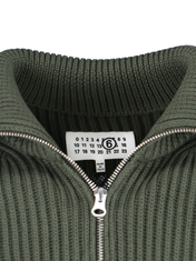 MM6 Maison Margiela Ribbed-Knit Zipped Cardigan – Cettire