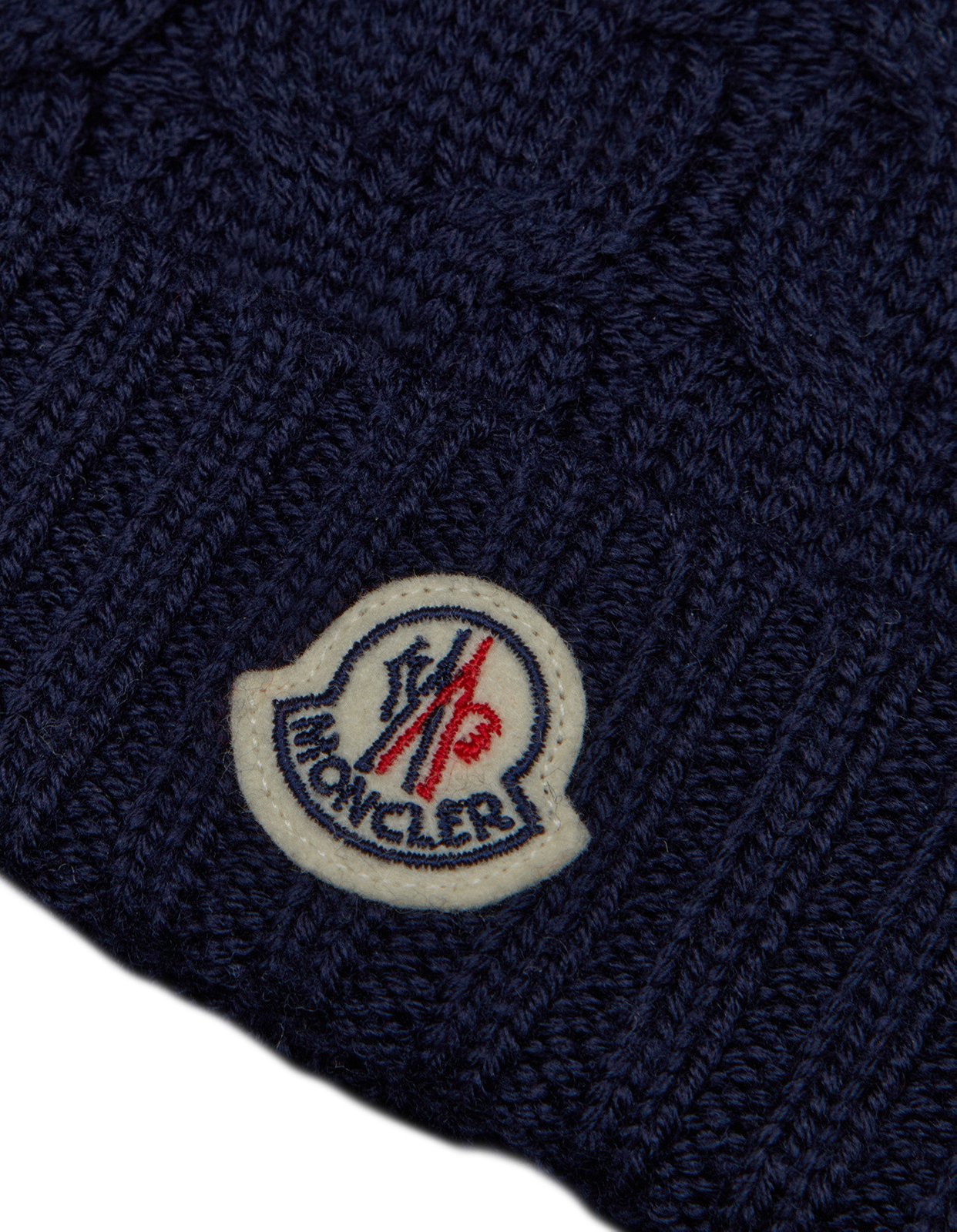 Moncler Enfant Logo Patch Cable-Knitted Beanie