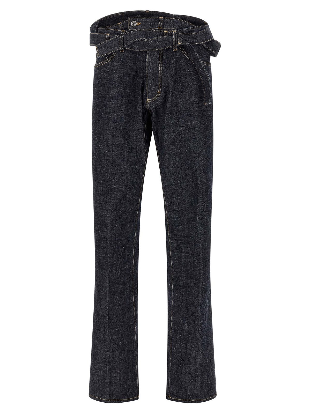 Dsquared2 X Magliano Logo Patch Belted Jeans