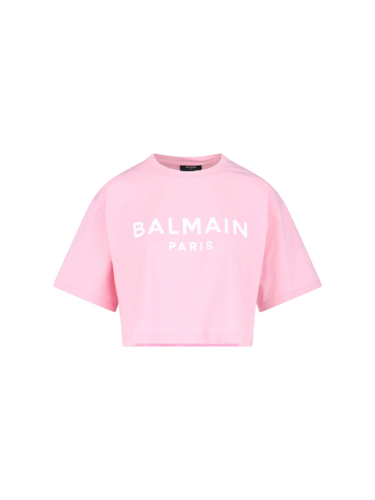 Balmain Logo Printed Cropped T-Shirt