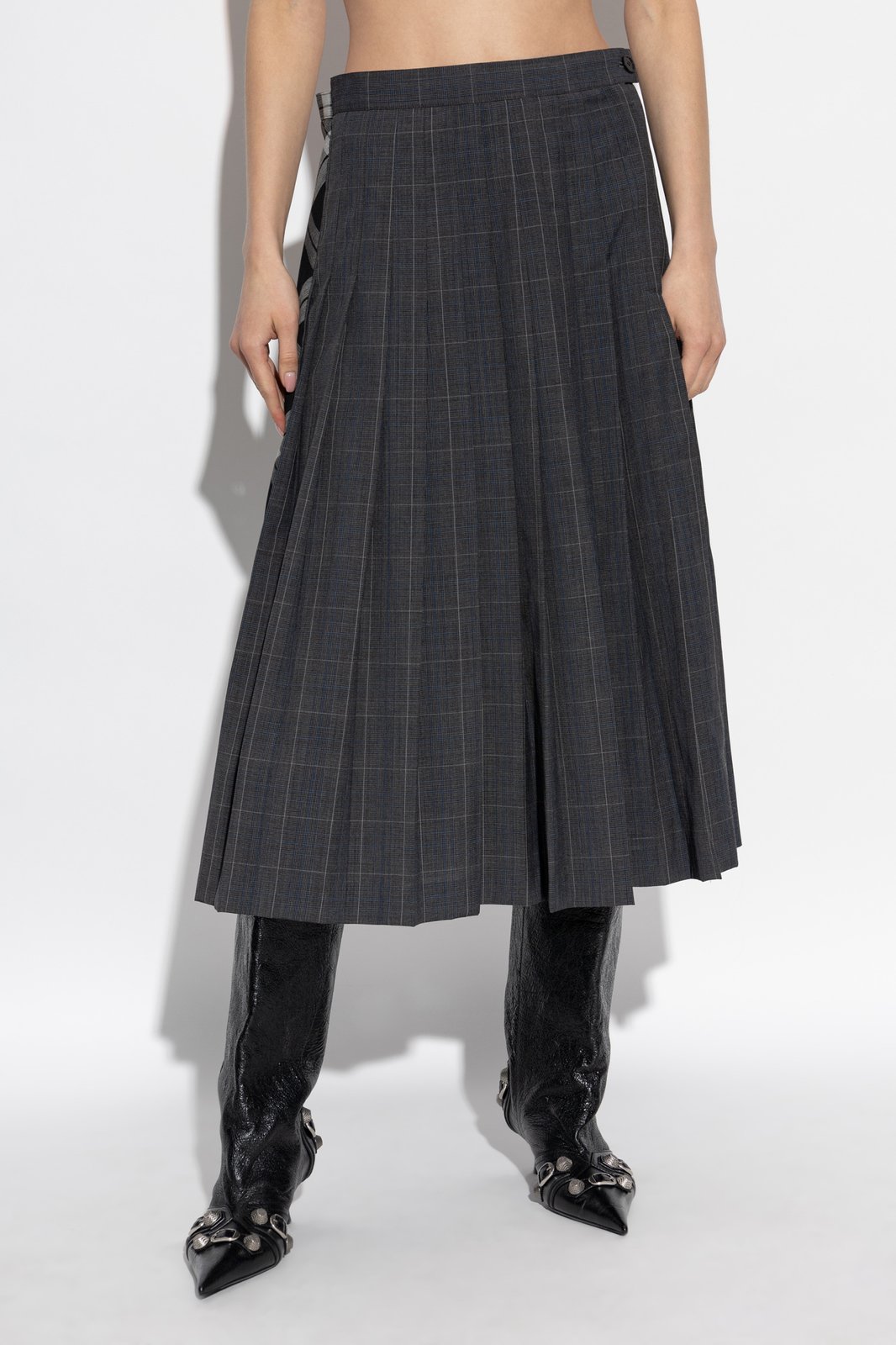 Balenciaga Panelled Pleated Skirt