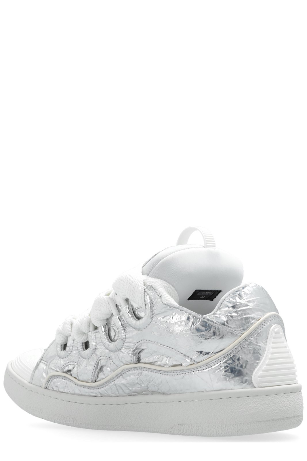 Lanvin Curb Metallic Lace-Up Sneakers