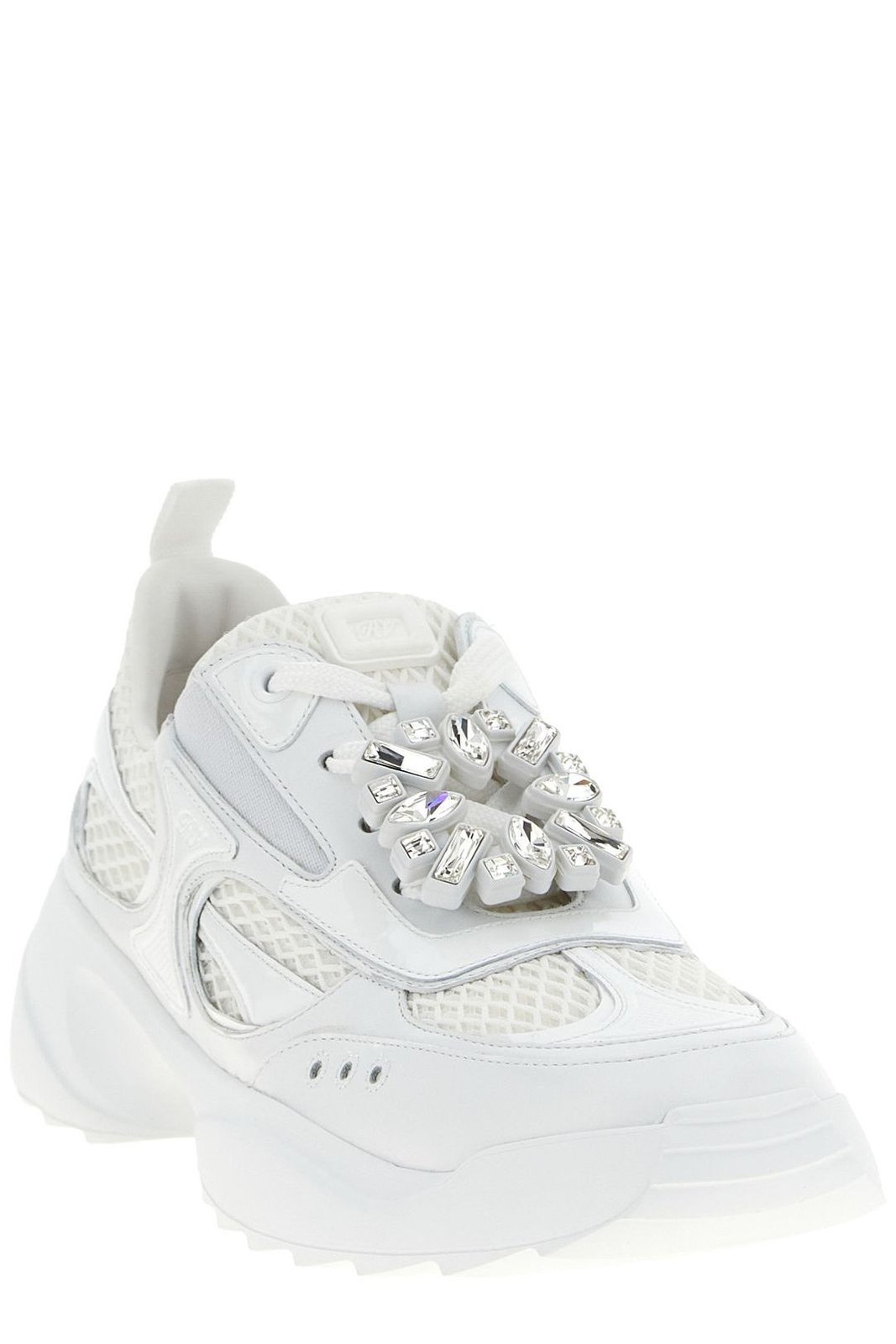 Roger Vivier Embellished Lace-Up Sneakers