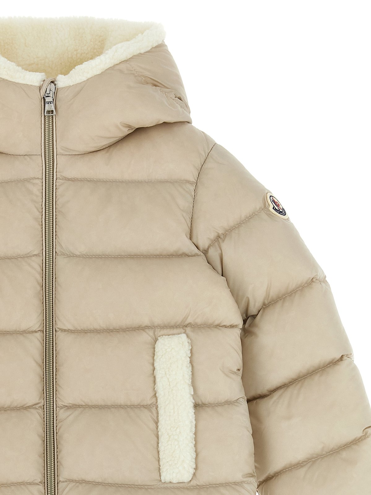 Moncler Enfant Borgan Teddy-Trimmed Hooded Down Jacket