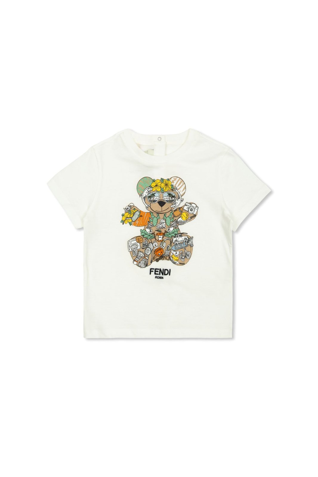Fendi Kids Teddy Bear Printed T-Shirt