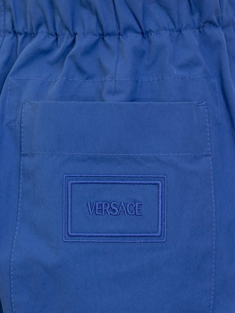 Versace Logo-Embroidered Straight-Leg Drawstring Trousers – Cettire