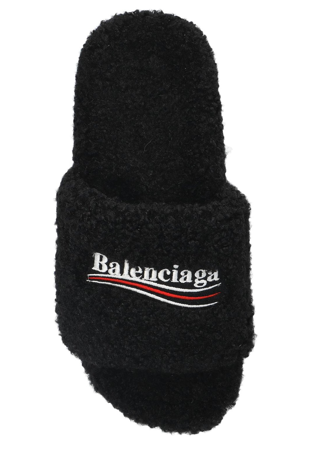Balenciaga Political Logo Furry Slides