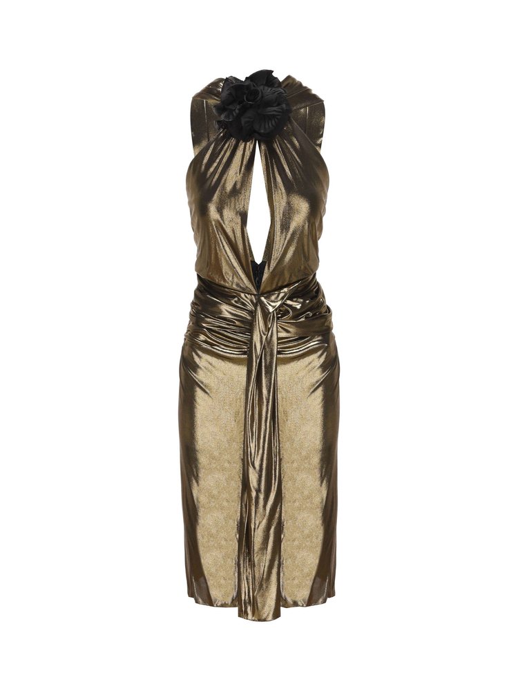 おすすめ☆Saint Laurentカットアウト ノースリーブ ドレス Saint Laurent サンローラン カットアウト シルクドレス