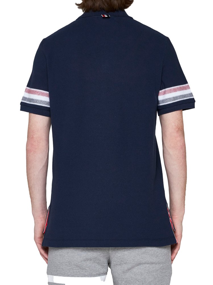 Thom Browne Logo Patch Striped Polo Shirt | 톰브라운 | FETCHING